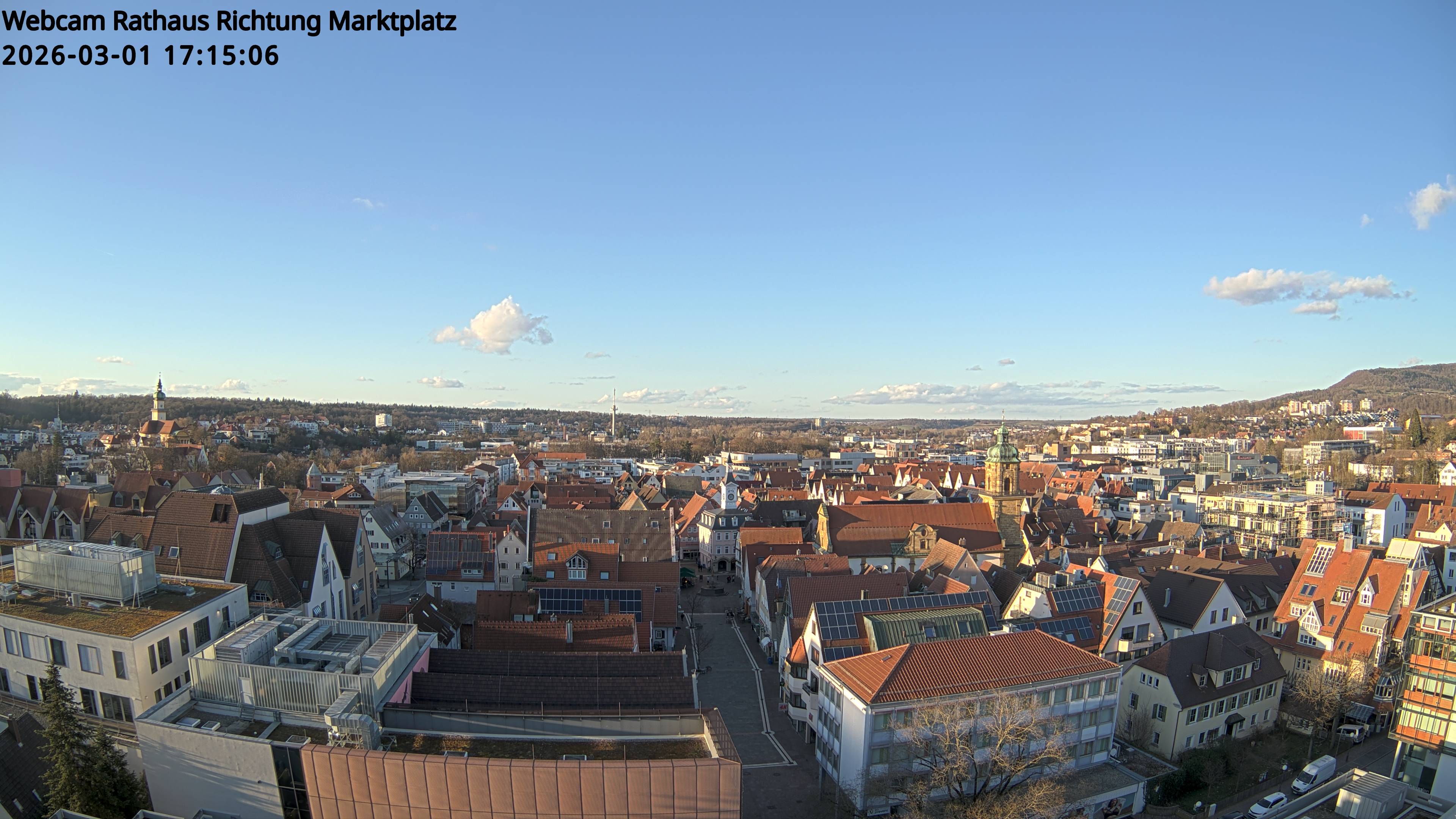 Webcam Rathaus Richtung Aalbäumle