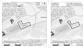 Auf dem Bild ist der Lageplan vom Bebauungsplan 09-03/1 und 114. FNP-Änderung ?Gewerbegebiet Bohnensträßle? in Aalen-Weststadt zu sehen.