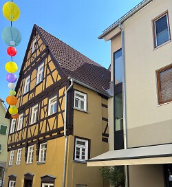 Auf dem Bild ist das Gebäude vom Wirtshaus ?Barfüßer? in Aalen zu sehen.