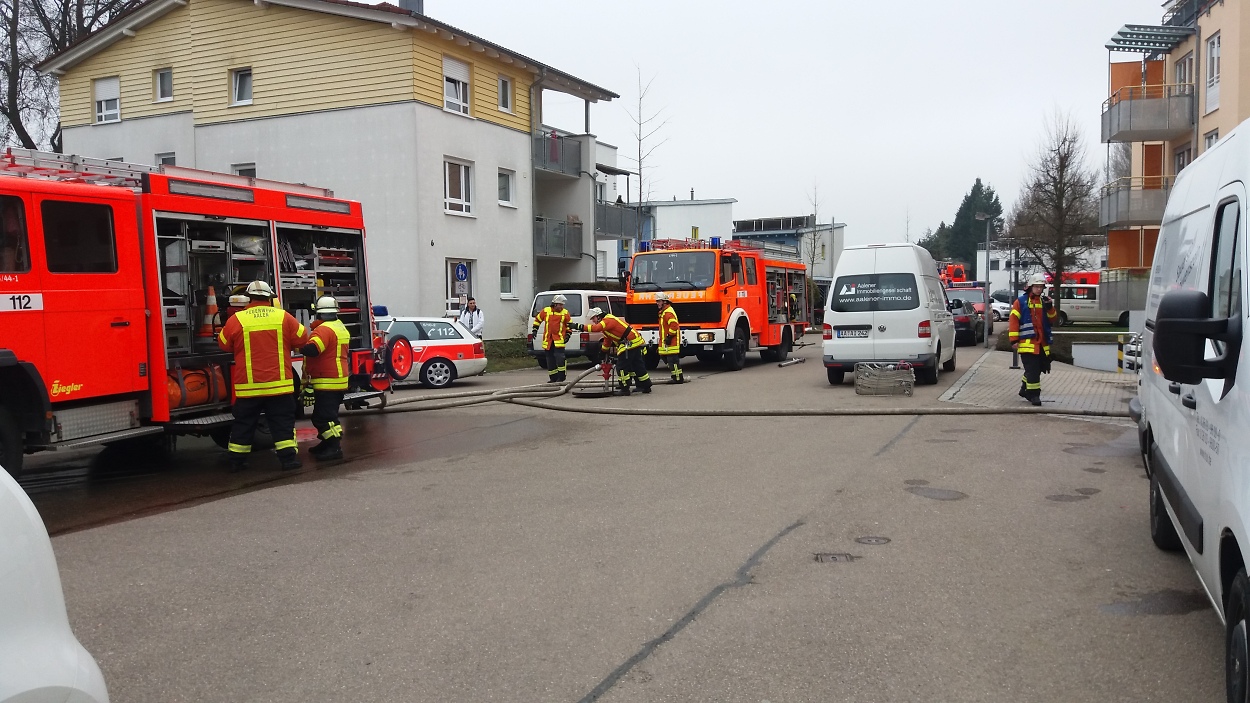 Brand im Betreuten Wohnen - Feuerwehr Aalen